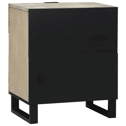 Mesa De Cabeceira - Mesinha De Cabeceira com gaveta Branco e preto 50 x 33 x 60 cm