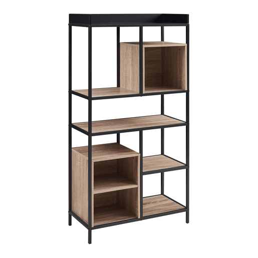 Estante de pé Belana 9 prateleiras 137x70x33 cm PretoCarvalho en.casa Estante de pé Belana 9 prateleiras 137x70x33 cm PretoCarvalho en.casa