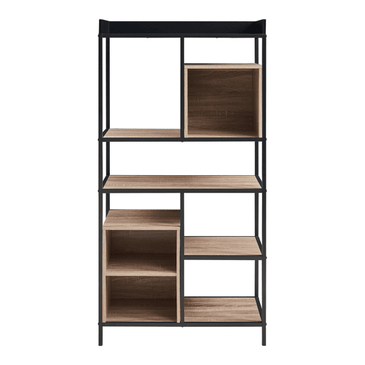 Estante de pé Belana 9 prateleiras 137x70x33 cm PretoCarvalho en.casa Estante de pé Belana 9 prateleiras 137x70x33 cm PretoCarvalho en.casa