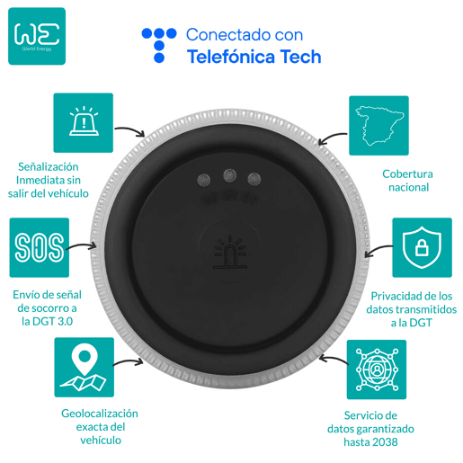 WE V16 Geolocable Beacon aprovado e conectado ao DGT 3.0 WE V16 Geolocable Beacon aprovado e conectado ao DGT 3.0