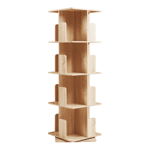 Estante giratória Talöpintaa 4 níveis MDF 129x40x40 cm Aspeto carvalho en.casa