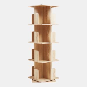 Estante giratória Talöpintaa 4 níveis MDF 129x40x40 cm Aspeto carvalho en.casa