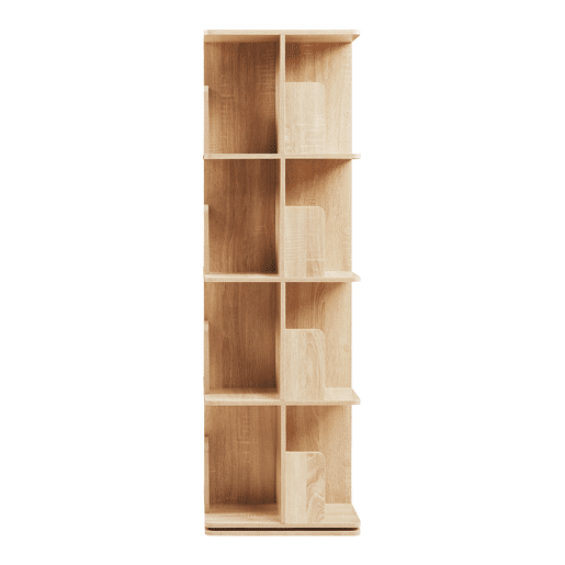 Estante giratória Talöpintaa 4 níveis MDF 129x40x40 cm Aspeto carvalho en.casa