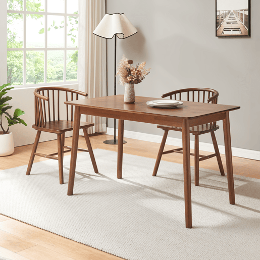 Mesa de jantar Klijori para 4 pessoas madeira 120x70x74 cm Nogueira en.casa