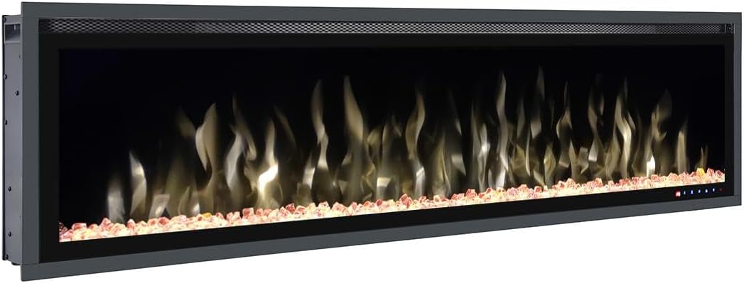 DUPI Chimenea Eléctrica 42 Nero Pro Lumina | 3 en 1 con Calefacción