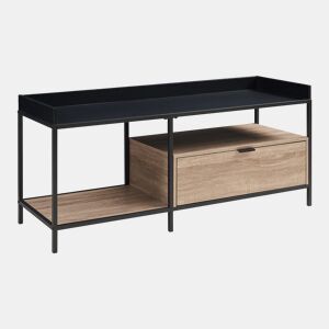 Mesa de TV Belana com gaveta rebordo elevado 120x40x54 cm pretocarvalho en.casa