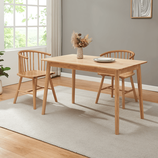 Mesa de jantar Klijori para 4 pessoas madeira 120x70x74 cm Natural en.casa