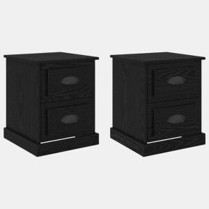 Lote de 2 Mesa De Cabeceira - Mesinha De Cabeceira Carvalho preto 39 x 39 x 47.5 cm