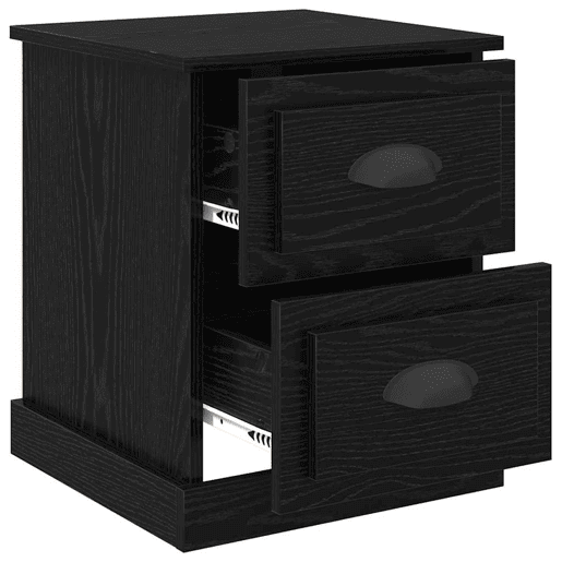 Lote de 2 Mesa De Cabeceira - Mesinha De Cabeceira Carvalho preto 39 x 39 x 47.5 cm