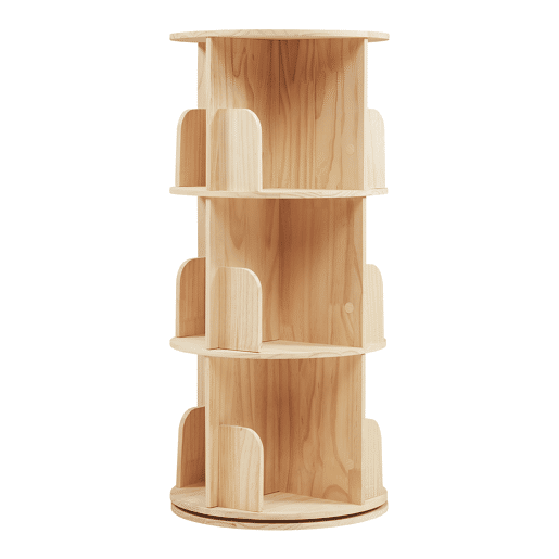 Estante giratória Chasek 3 níveis pino 95x44 cm natural en.casa