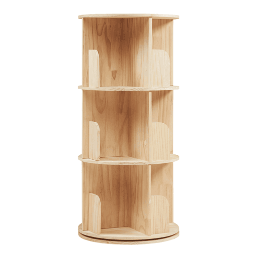 Estante giratória Chasek 3 níveis pino 95x44 cm natural en.casa