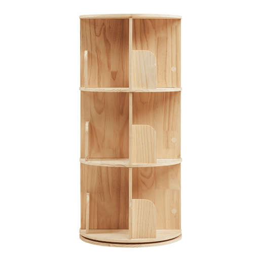 Estante giratória Chasek 3 níveis pino 95x44 cm natural en.casa