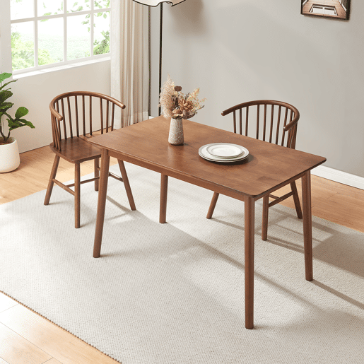 Mesa de jantar Klijori para 6 pessoas madeira 140x70x74 cm Nogueira en.casa
