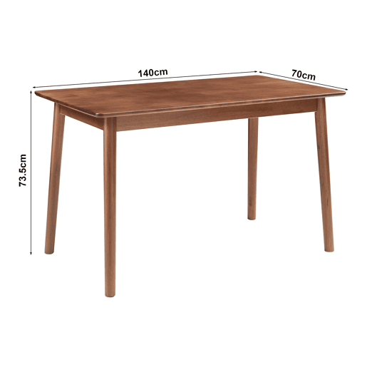 Mesa de jantar Klijori para 6 pessoas madeira 140x70x74 cm Nogueira en.casa