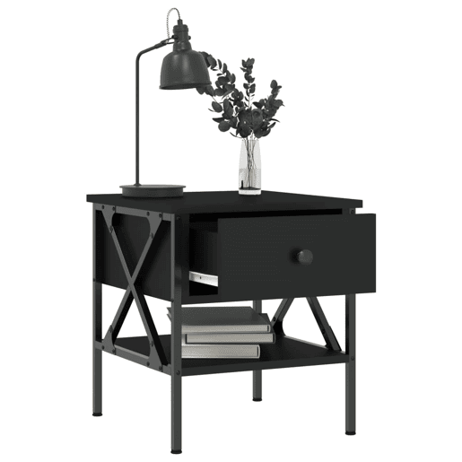 Mesa De Cabeceira - Mesinha De Cabeceira 40x42x45 derivados de madeira preto