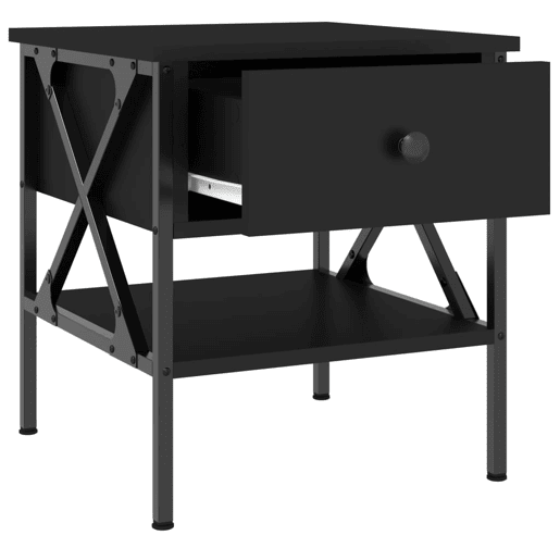 Mesa De Cabeceira - Mesinha De Cabeceira 40x42x45 derivados de madeira preto