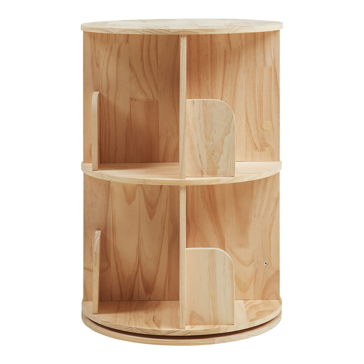Estantería giratoria chasek 2 niveles pino 65x44 cm natural [en.casa]