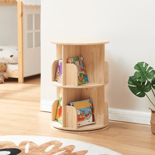 Estante giratória Chasek 2 níveis pino 65x44 cm natural en.casa