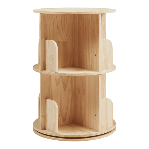 Estante giratória Chasek 2 níveis pino 65x44 cm natural en.casa