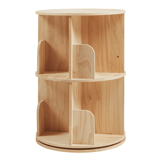 Estante giratória Chasek 2 níveis pino 65x44 cm natural en.casa