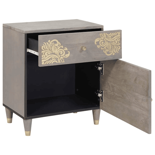 Mesa De Cabeceira - Mesinha De Cabeceira com gaveta Cinzeto 50 x 33 x 60 cm