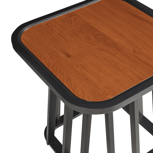 Mesa de apoio Burgess tampo de mesa quadrado 51x51x51 cm pretonogueira en.casa