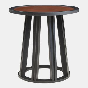 Mesa de apoio Burgess tampo de mesa redondo 51x51x51 cm pretonogueira en.casa