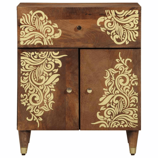 Mesa De Cabeceira - Mesinha De Cabeceira com gaveta castanho mel 50 x 33 x 60 cm