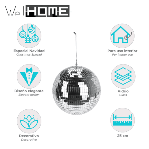 Bola de Espelhos de Vidro e Espuma de Polietileno Well Home