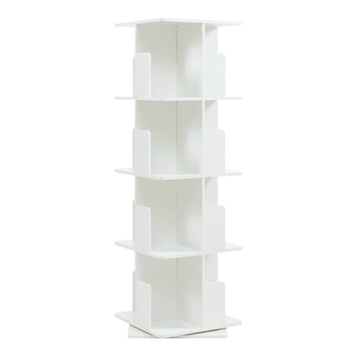 Estante giratória Talöpintaa 4 níveis MDF 129x40x40 cm Branco en.casa