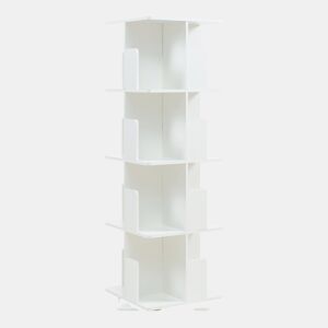Estante giratória Talöpintaa 4 níveis MDF 129x40x40 cm Branco en.casa