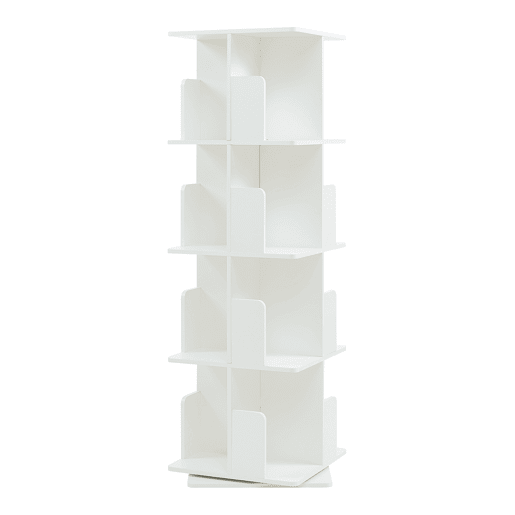 Estante giratória Talöpintaa 4 níveis MDF 129x40x40 cm Branco en.casa