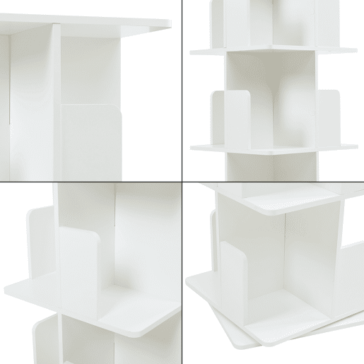 Estante giratória Talöpintaa 4 níveis MDF 129x40x40 cm Branco en.casa