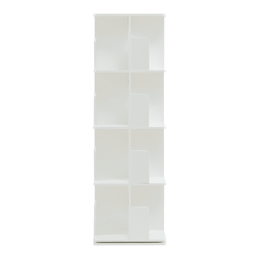 Estante giratória Talöpintaa 4 níveis MDF 129x40x40 cm Branco en.casa