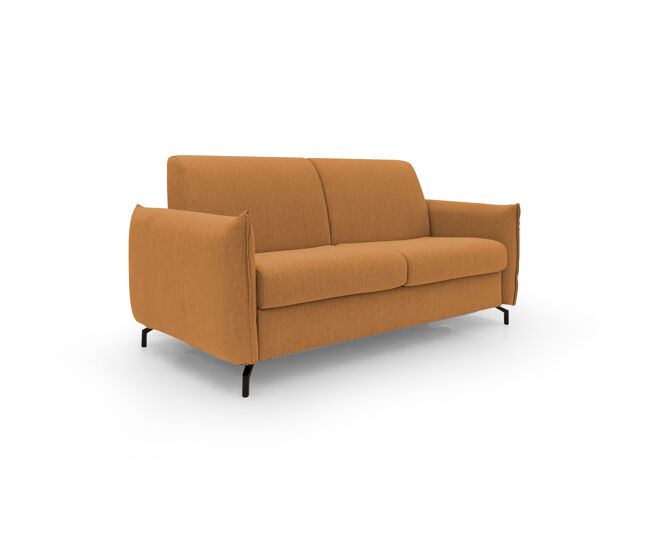Scarlet sofá cama convertible en tejido mixto de algodón impermeable 215 cm (mat.160x197) naranja