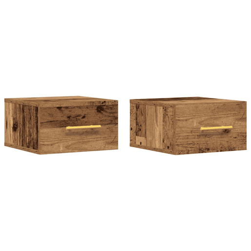 Lote de 2 Mesa De Cabeceira Mesinha De Cabeceira - Madeira antiga 35 x 35 x 20 cm