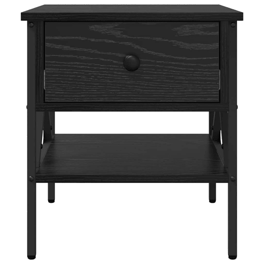 Mesa De Cabeceira - Mesinha De Cabeceira com gaveta Carvalho preto 40 x 42 x 45 cm