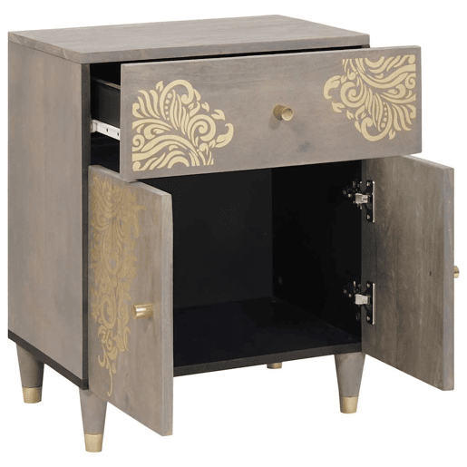 Mesa De Cabeceira - Mesinha De Cabeceira com gaveta Cinzeto 50 x 33 x 60 cm