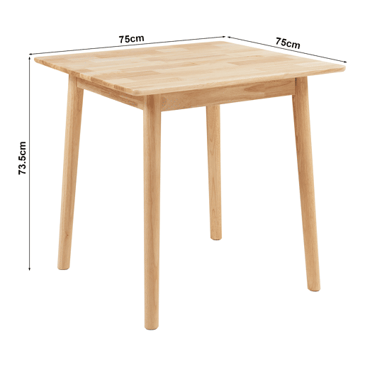 Mesa de jantar Klijori para 2 pessoas madeira 75x75x74 cm natureza en.casa