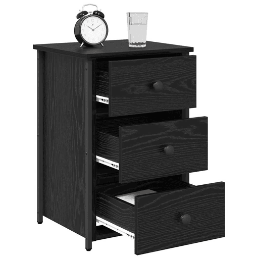Mesa De Cabeceira - Mesinha De Cabeceira com gaveta Carvalho preto 40 x 36 x 60 cm