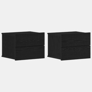 Lote de 2 Mesa De Cabeceira - Mesinha De Cabeceira Carvalho preto 40 x 30 x 30 cm