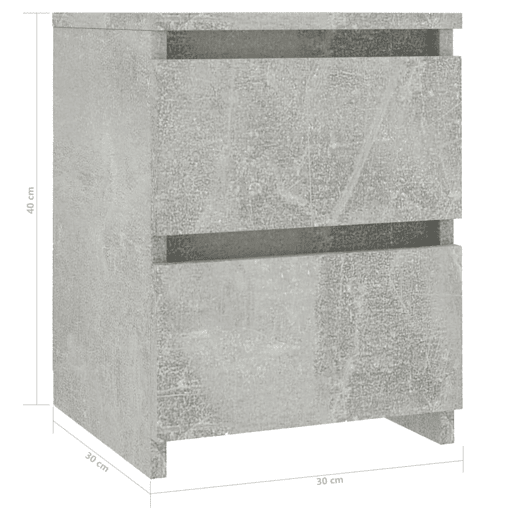Mesa De Cabeceira - Mesinha De Cabeceira 30x30x40 cm contraplacado cinzento cimento