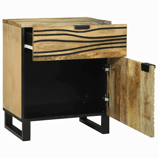 Mesa De Cabeceira - Mesinha De Cabeceira com gaveta Castanho 50 x 33 x 60 cm