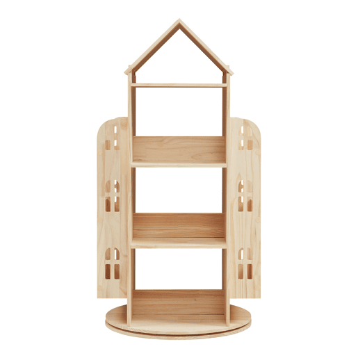 Estante rotativa para crianças Sanköre pino 122x64x43 cm natural en.casa
