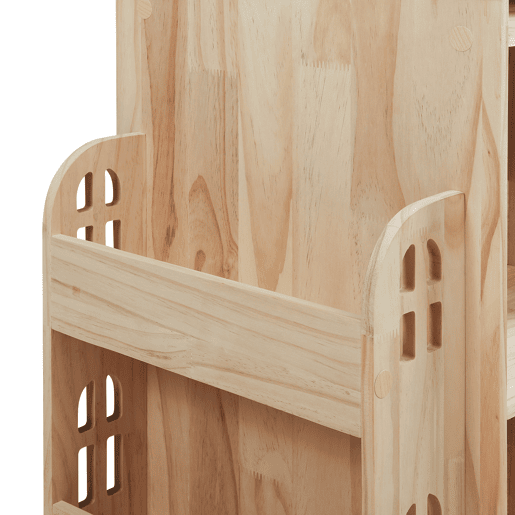 Estante rotativa para crianças Sanköre pino 122x64x43 cm natural en.casa
