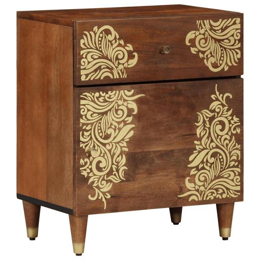 Mesa De Cabeceira - Mesinha De Cabeceira com gaveta castanho mel 50 x 33 x 60 cm