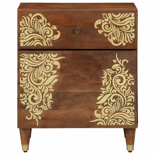 Mesa De Cabeceira - Mesinha De Cabeceira com gaveta castanho mel 50 x 33 x 60 cm