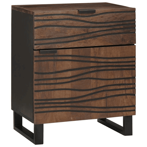 Mesa De Cabeceira - Mesinha De Cabeceira com gaveta Nogueira 50 x 33 x 60 cm