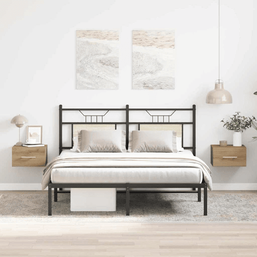Lote de 2 Mesa De Cabeceira Mesinha De Cabeceira - carvalho artisiano 35 x 35 x 20 cm