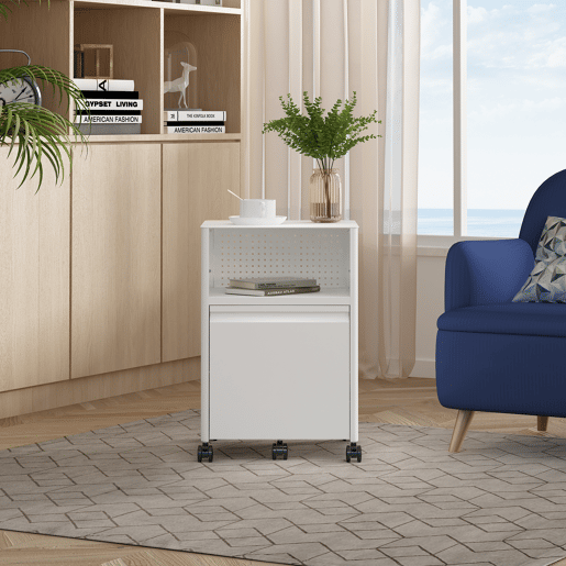 Armário de arquivo com rodízios Velvevn com 1 gaveta aço, 54x 40x36 cm Branco en.casa